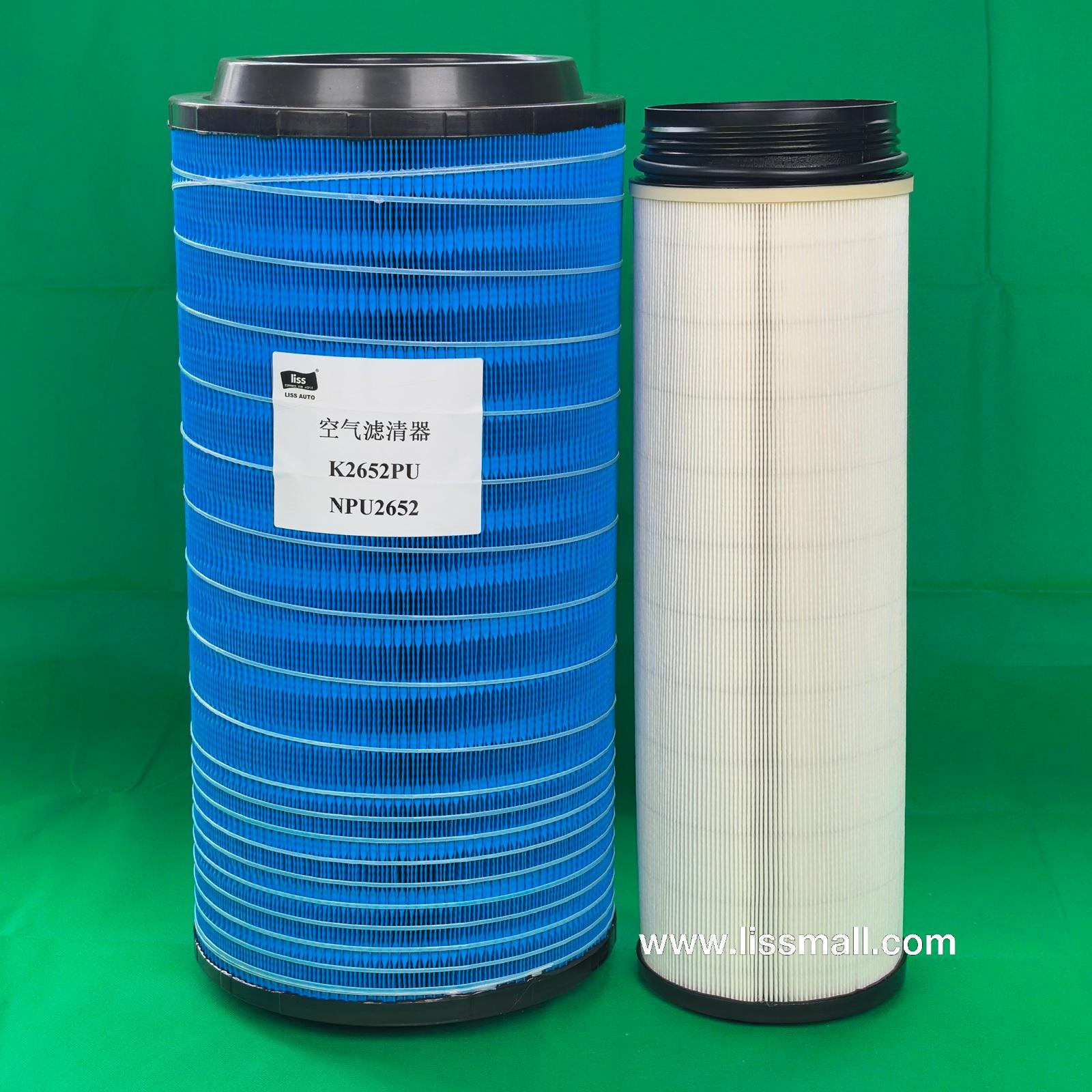 Air filter kit K2652 WG9X25190061+WG9X25190062 C27800+CF16229